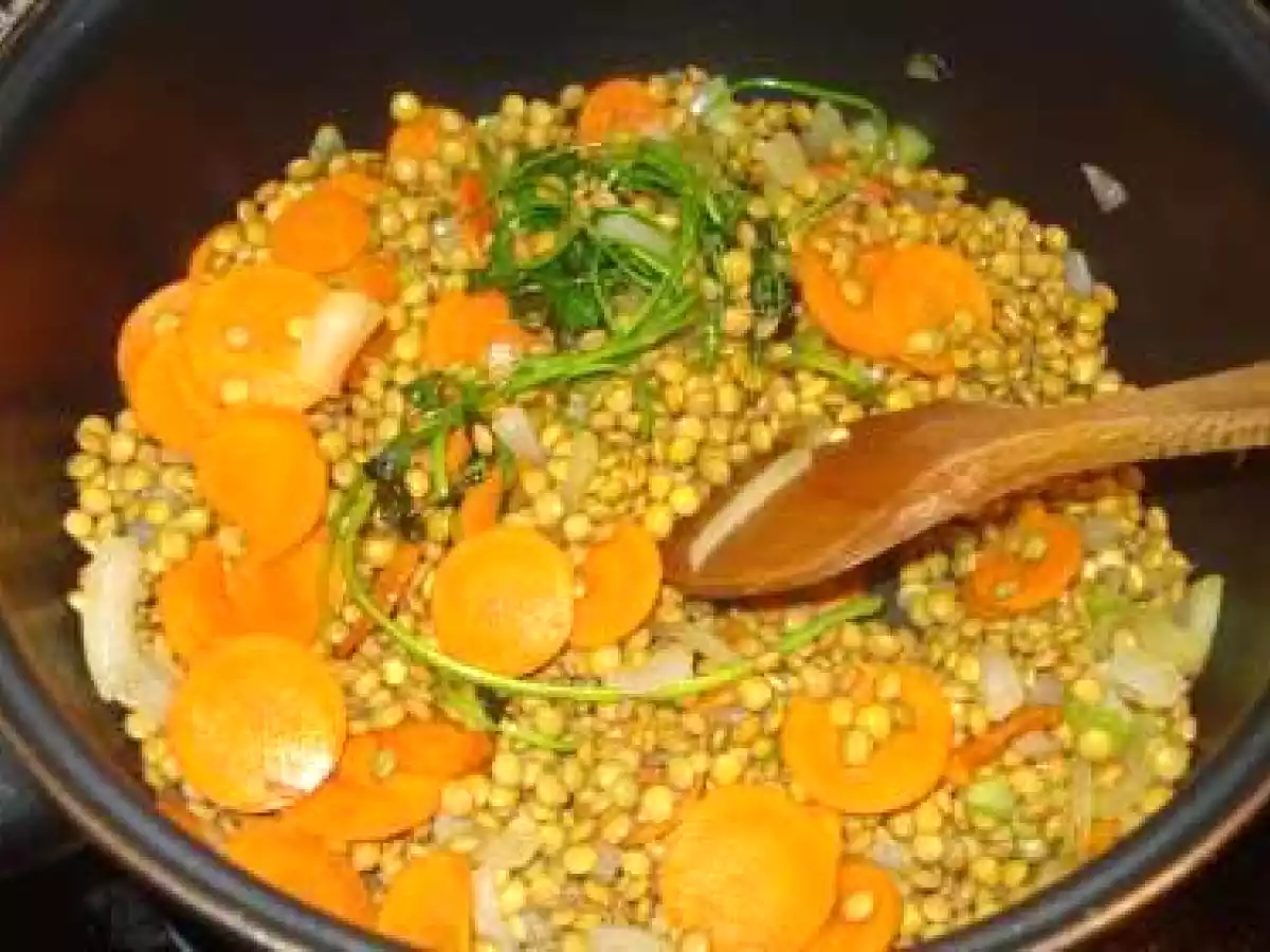 Lentejas con arroz y gambas - foto 3