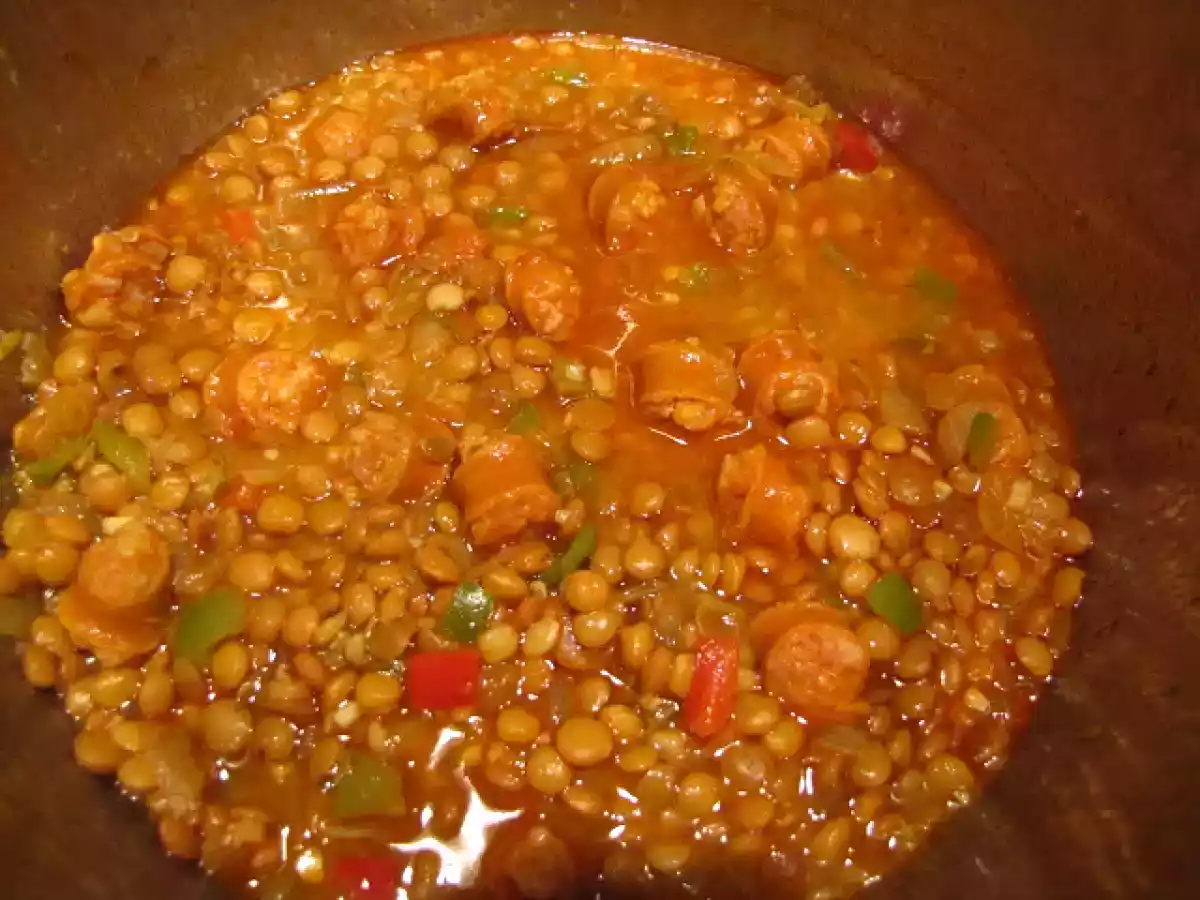 Lentejas con Chistorras/Txistorras - Cocina Española