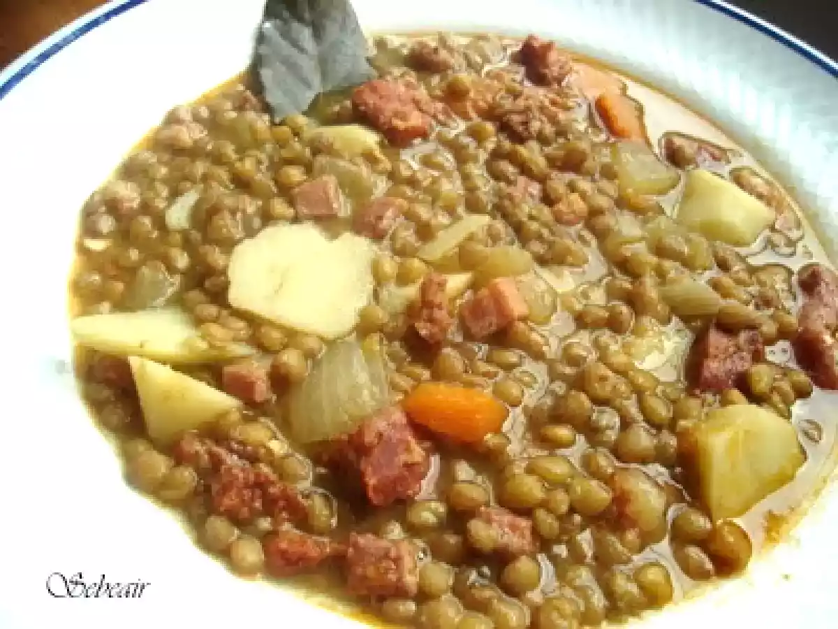 LENTEJAS CON CHORIZO Y SAL DE VERDURAS (fussioncook)