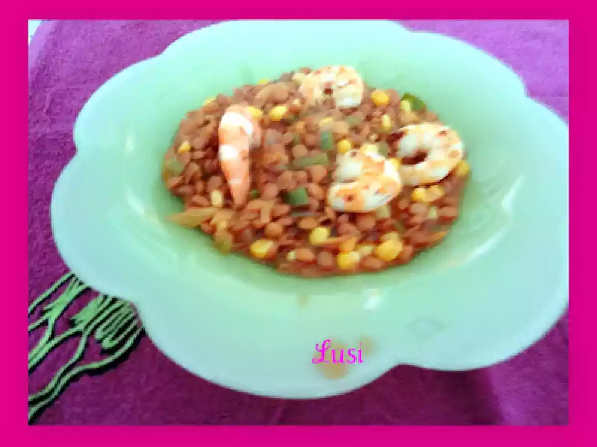 Lentejas con langostinos