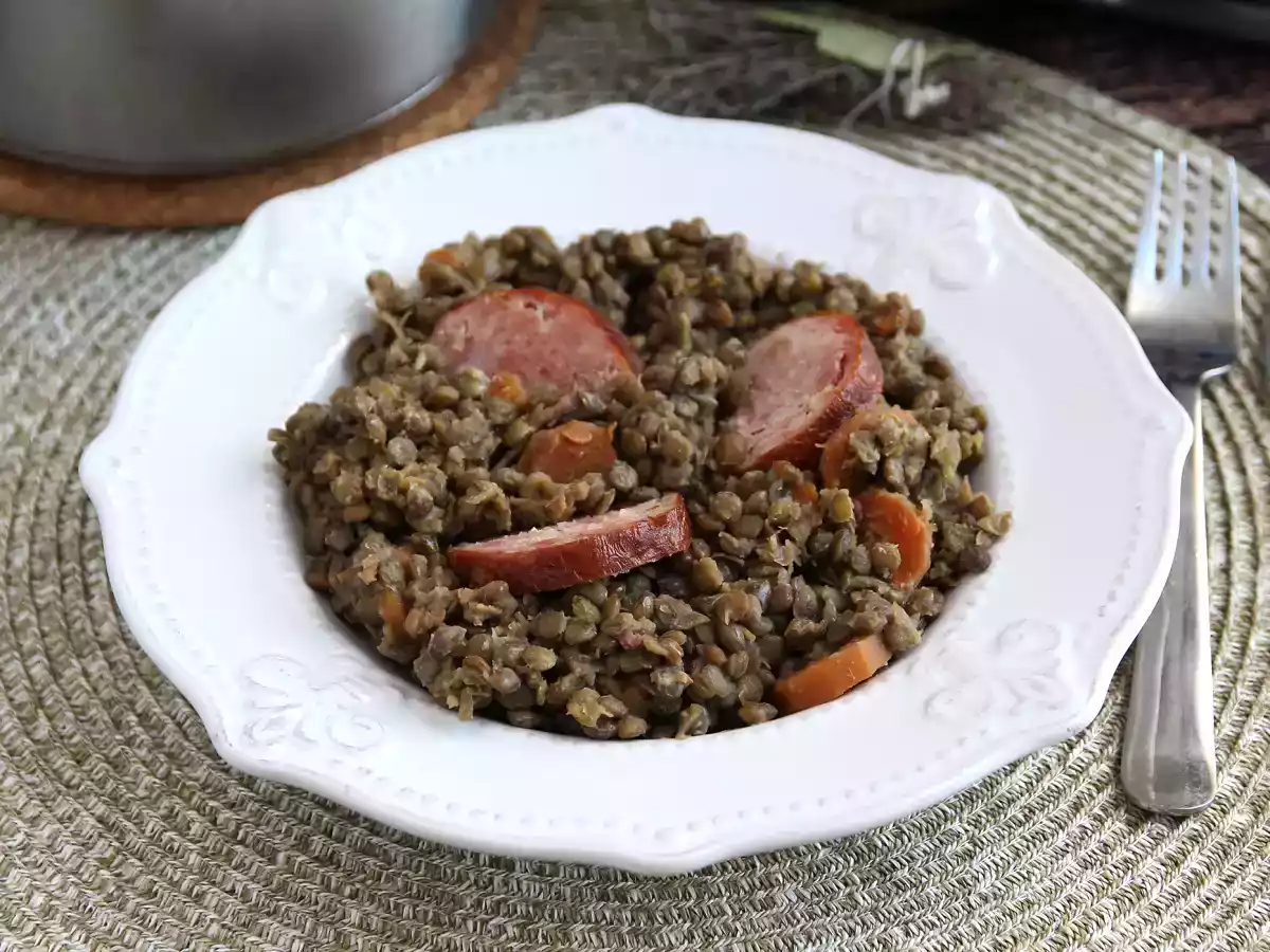 Lentejas con salchicha ahumada - foto 4