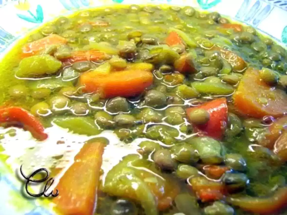 Lentejas estofadas al curry