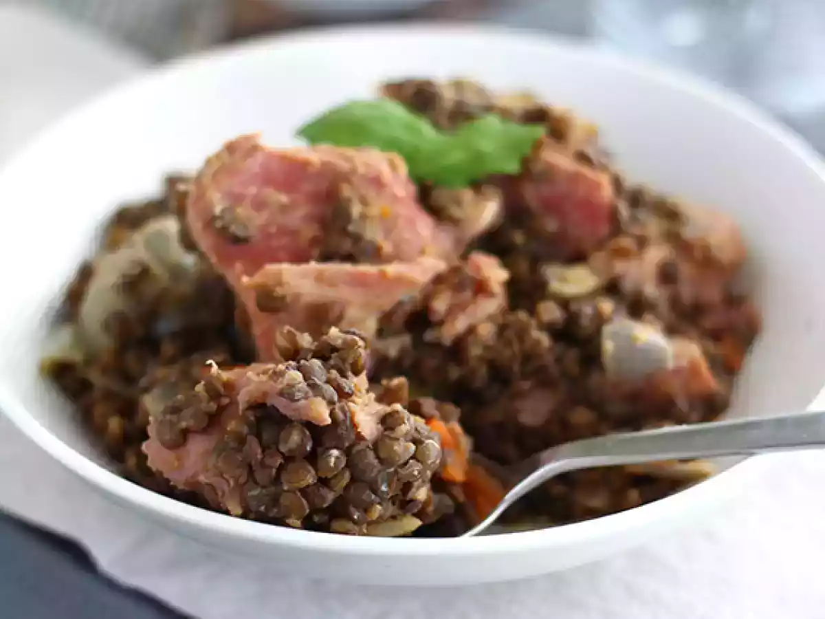 Lentejas francesas con carne de cerdo - foto 4