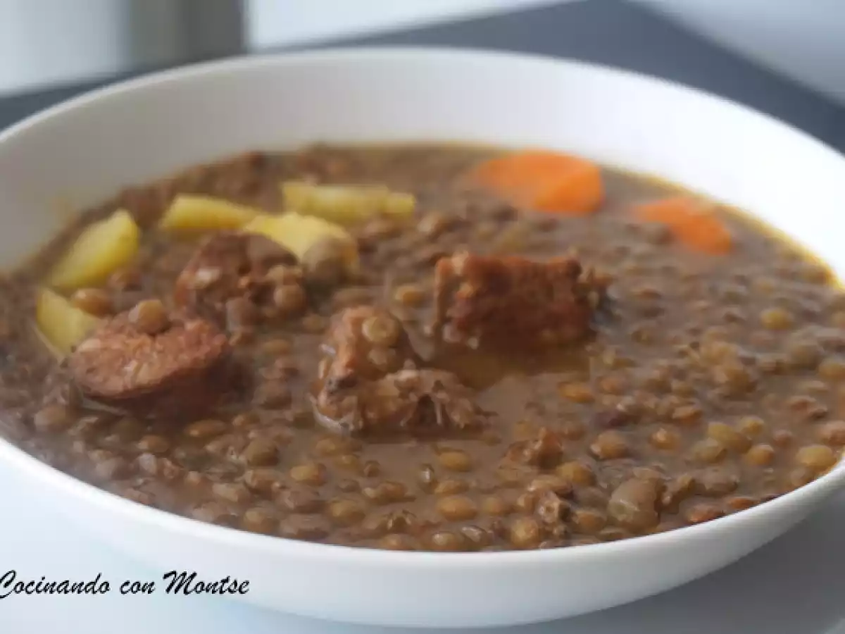 Lentejas guisadas con chorizo