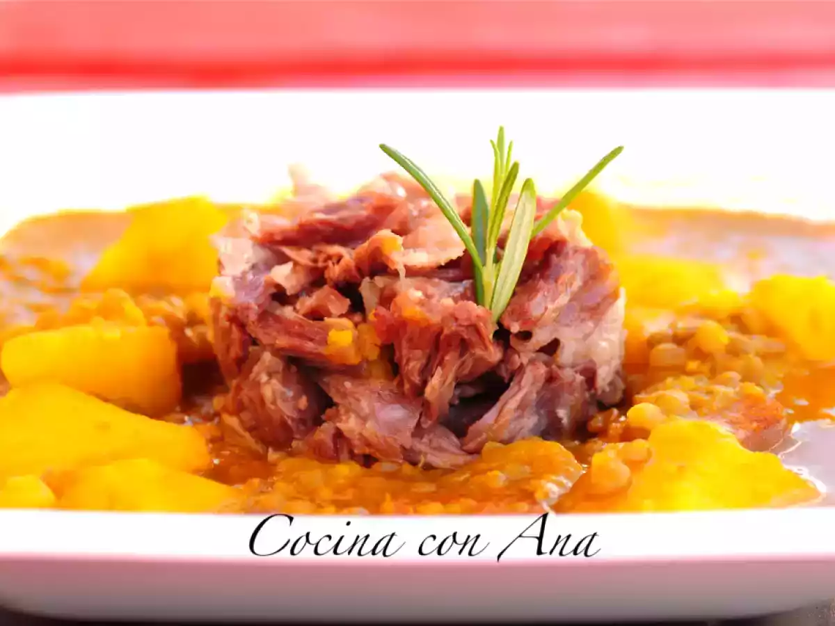 Lentejas guisadas con rabo de toro