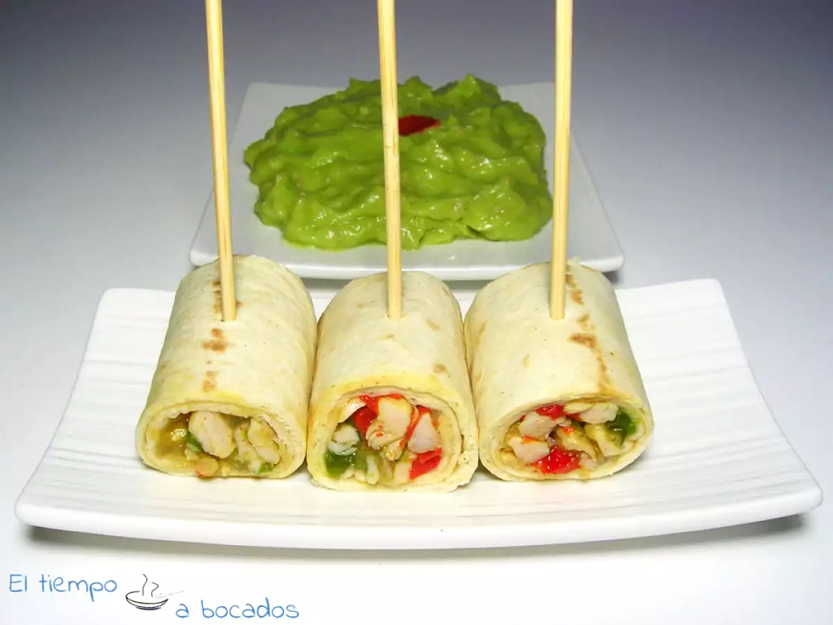 Liaditos de pollo y guacamole