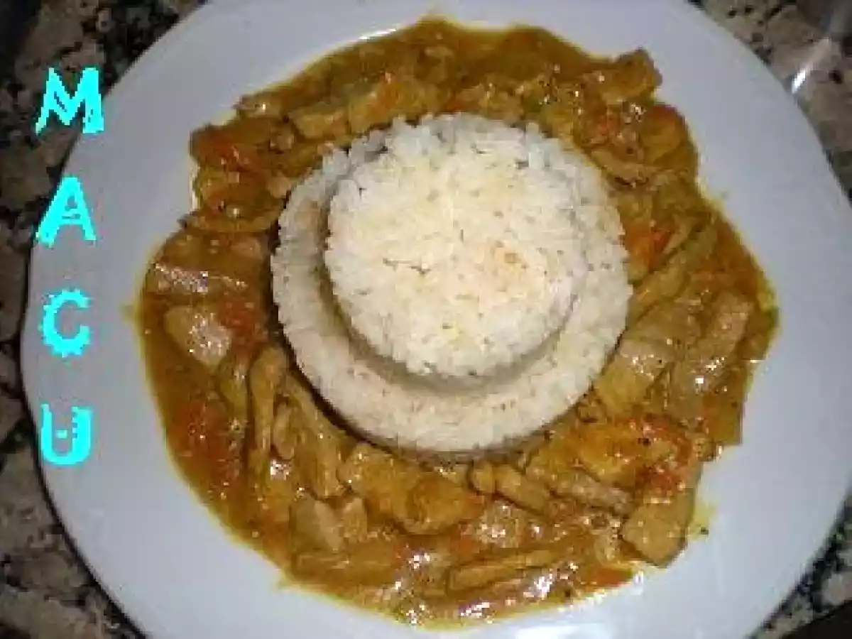 Lomo al curry con arroz
