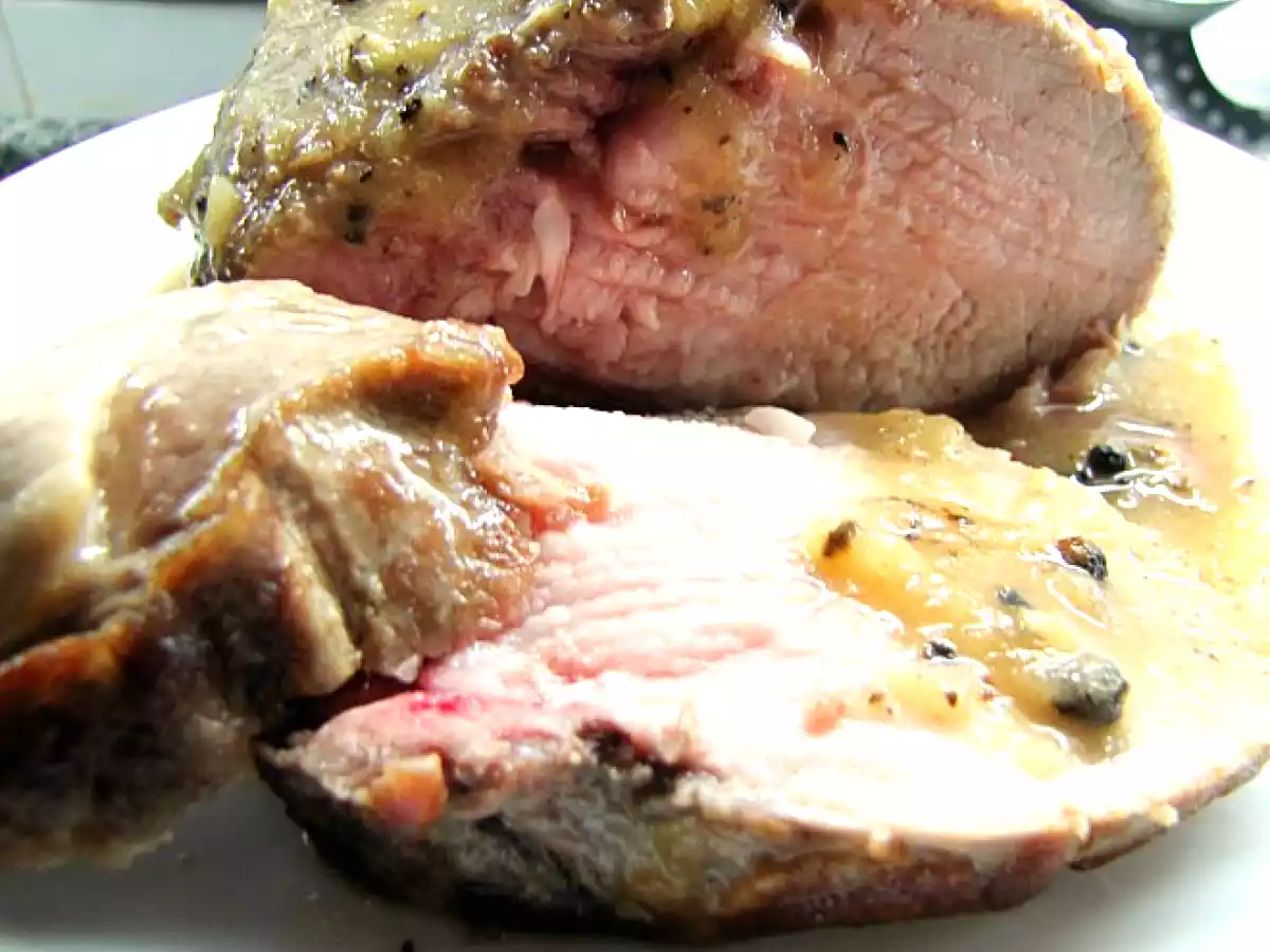 Lomo amontillado a la pimienta negra