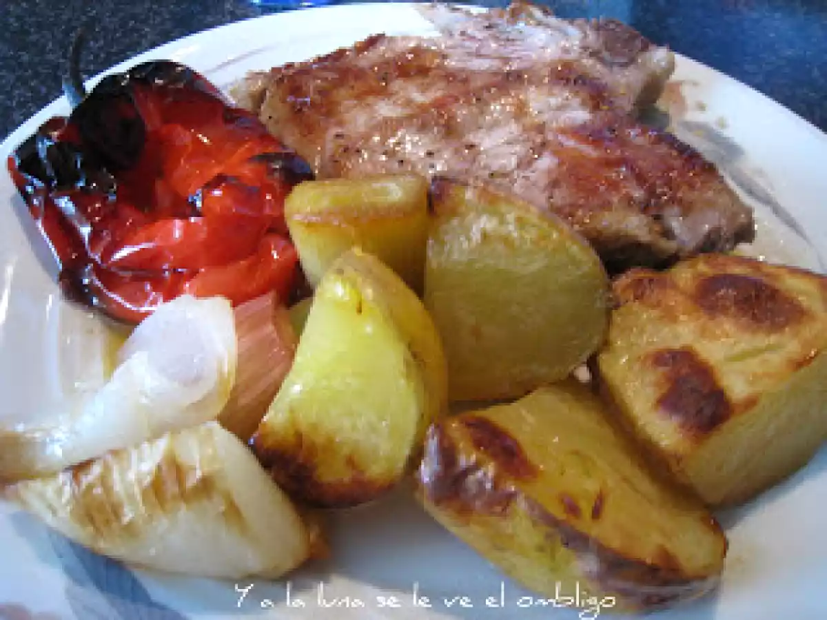 Lomo asado con verduras