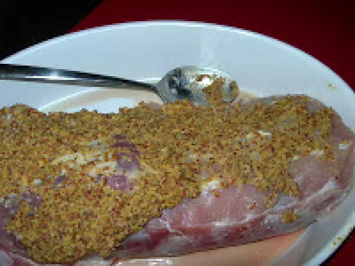 Lomo con costra de azúcar y mostaza. Paso a paso - foto 5
