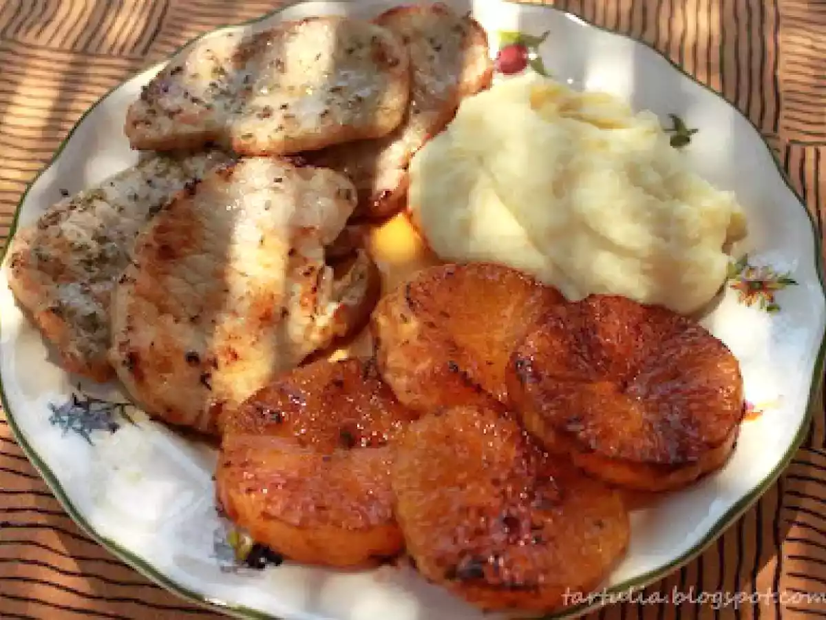 Lomo con naranja a la plancha y puré de piña - foto 3