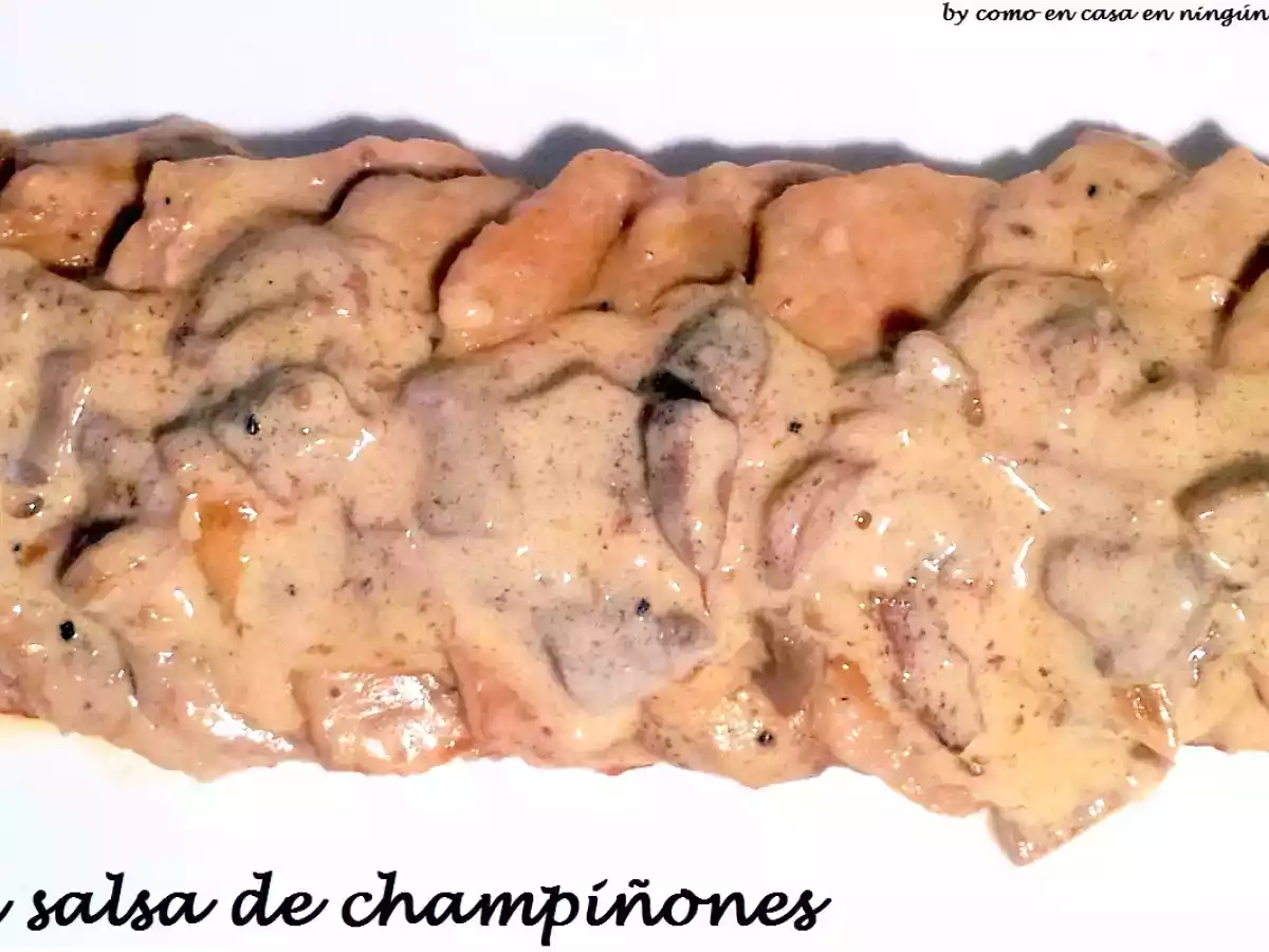 Lomo con salsa de champiñones