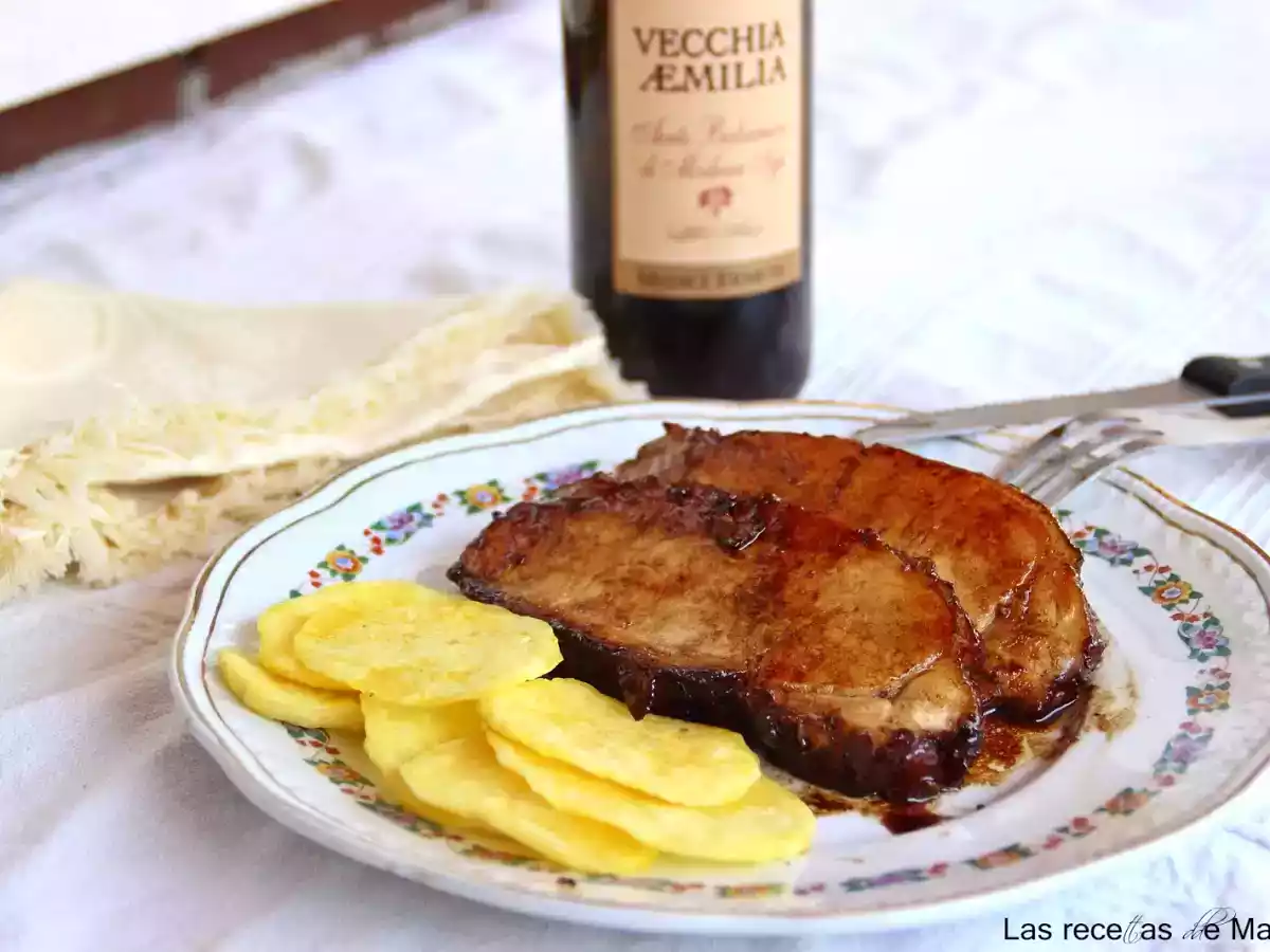 Lomo de cerdo asado al vinagre de Módena