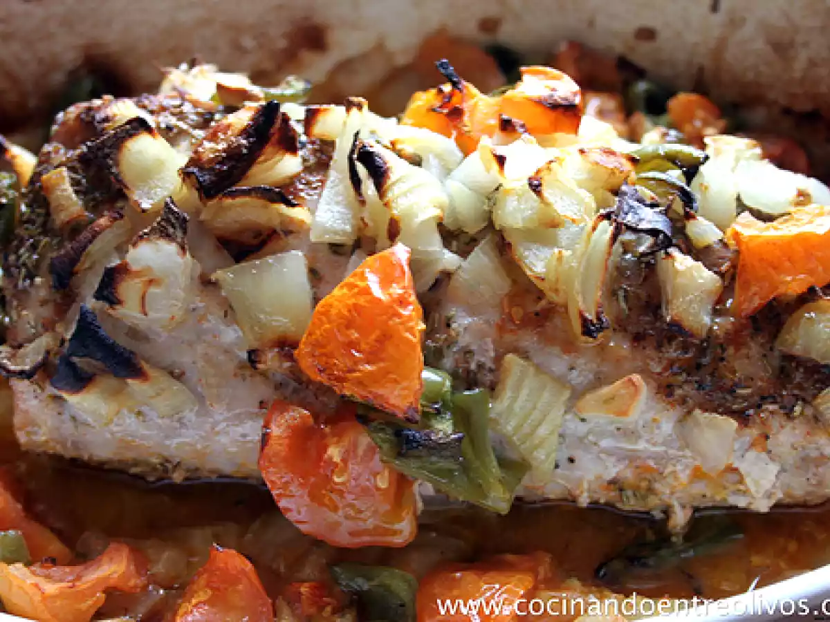 Lomo de cerdo breseado con salsa de yogur