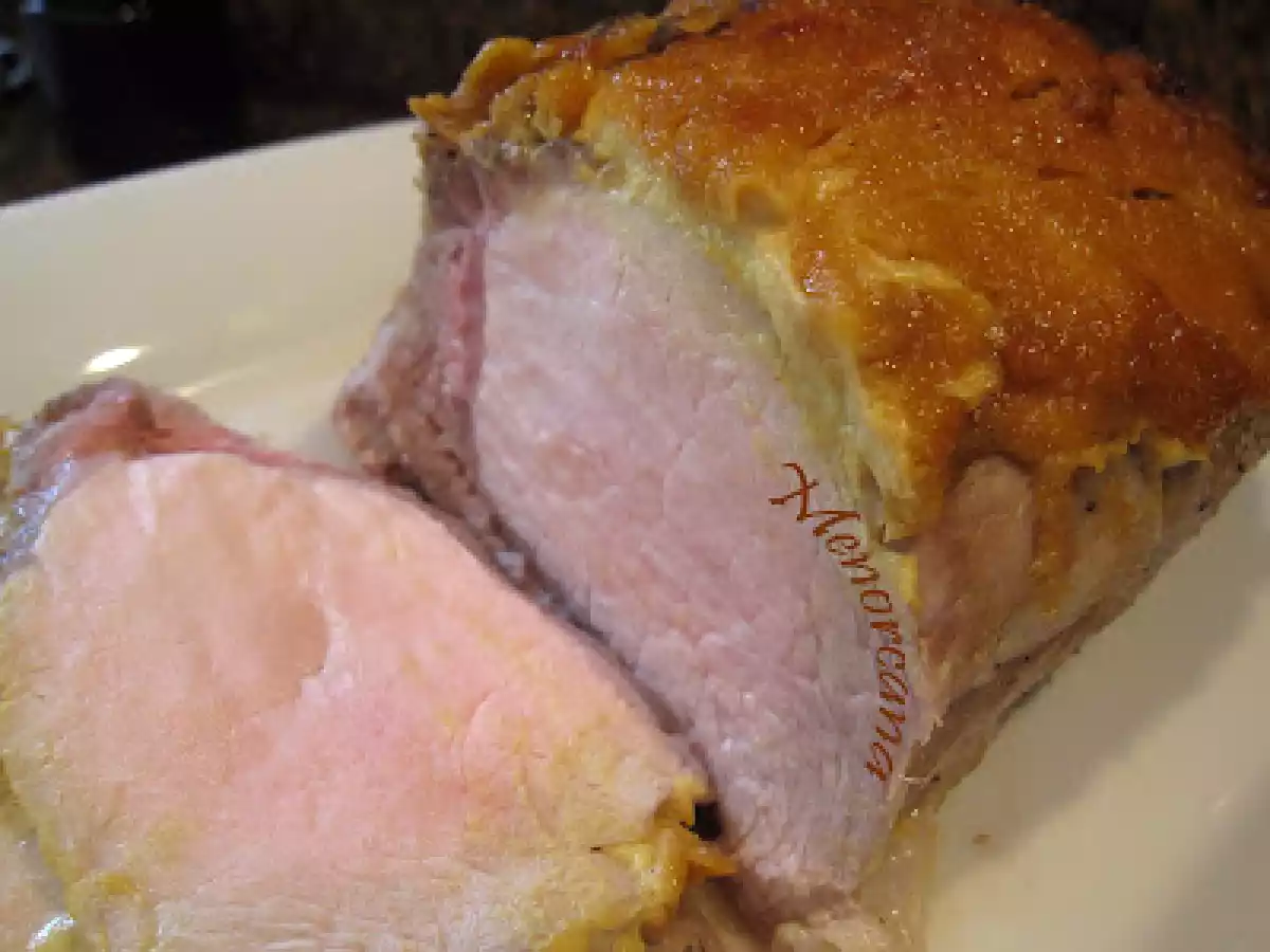 Lomo de cerdo con mostaza y azúcar