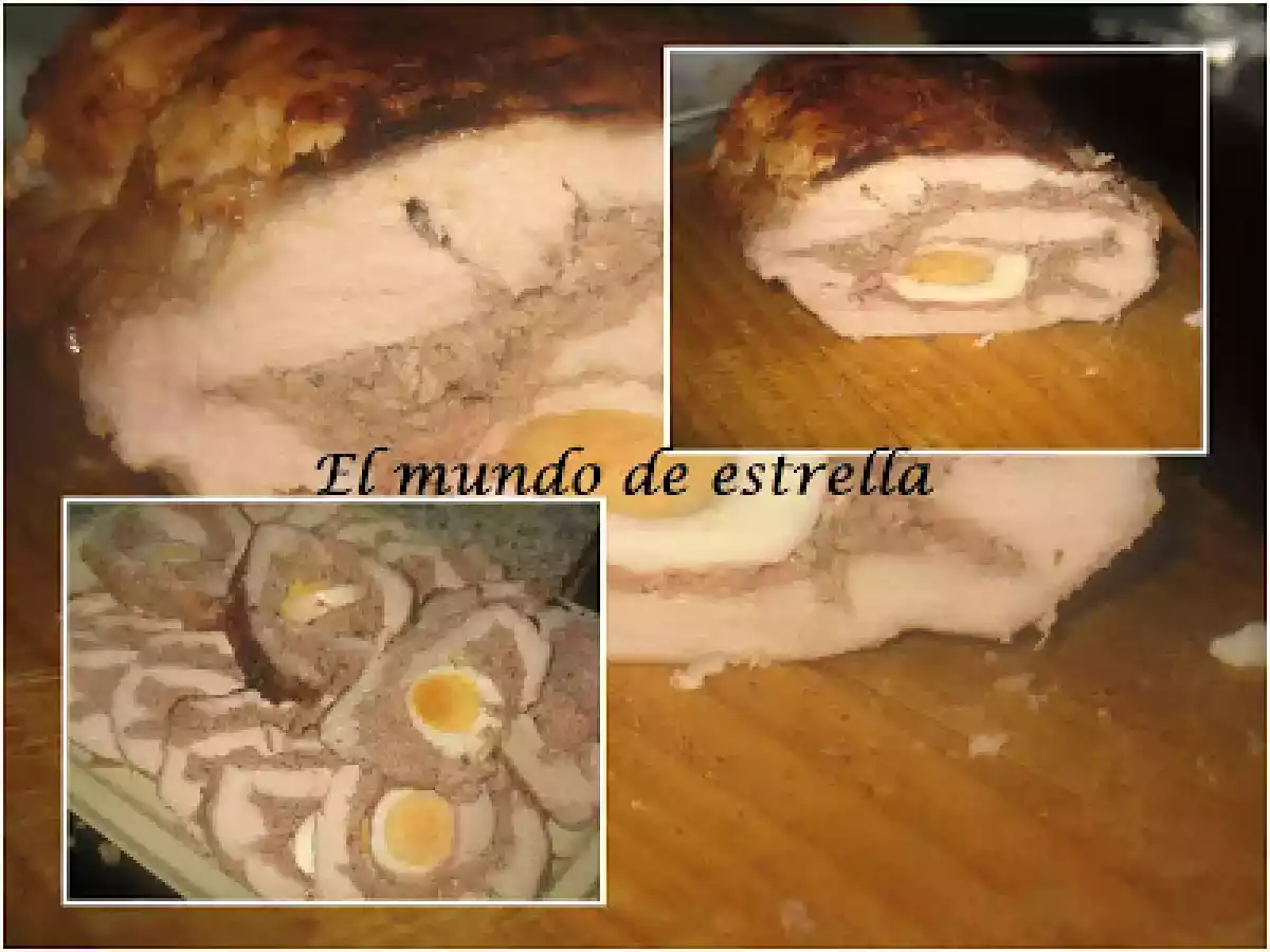 Lomo de cerdo relleno con guarnición de guisantes - foto 2