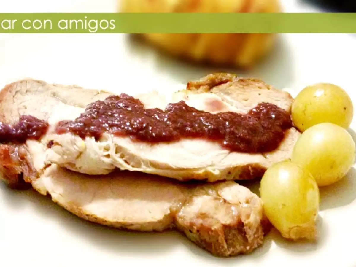 Lomo de cerdo y doble uva