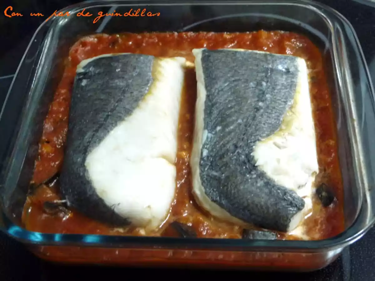 Lomo de merluza con pisto