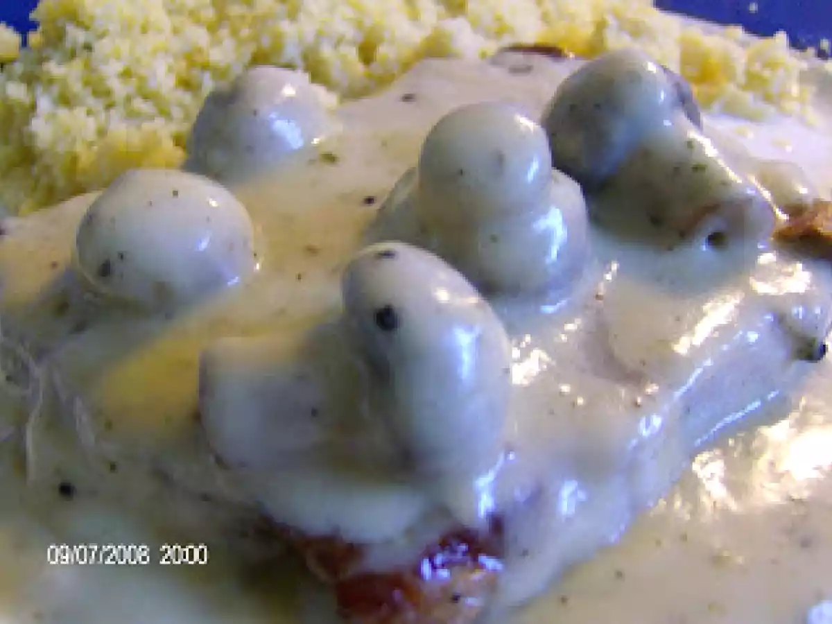 Lomo en salsa de champaña