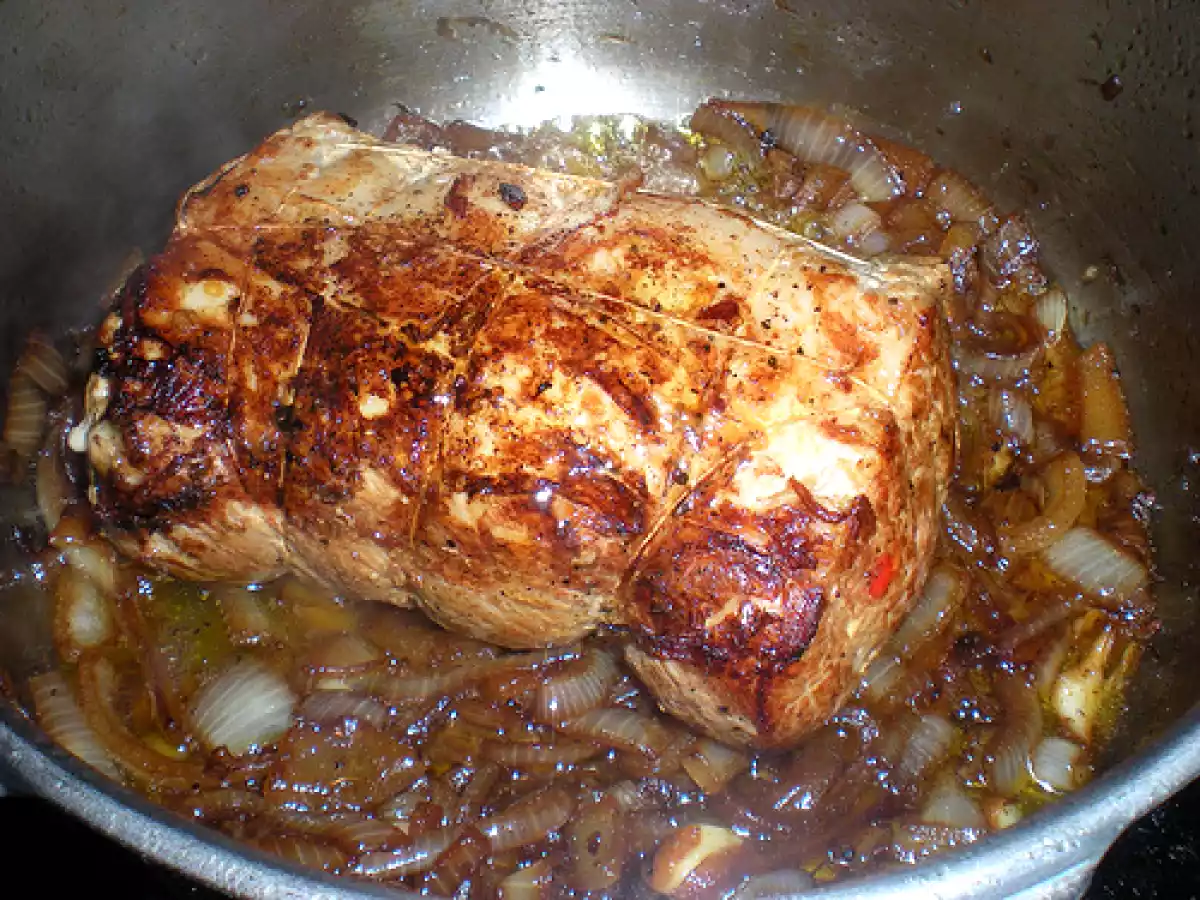 Lomo mechado con frutas escarchadas y huevo hilado Santa Teresa. Paso a paso.