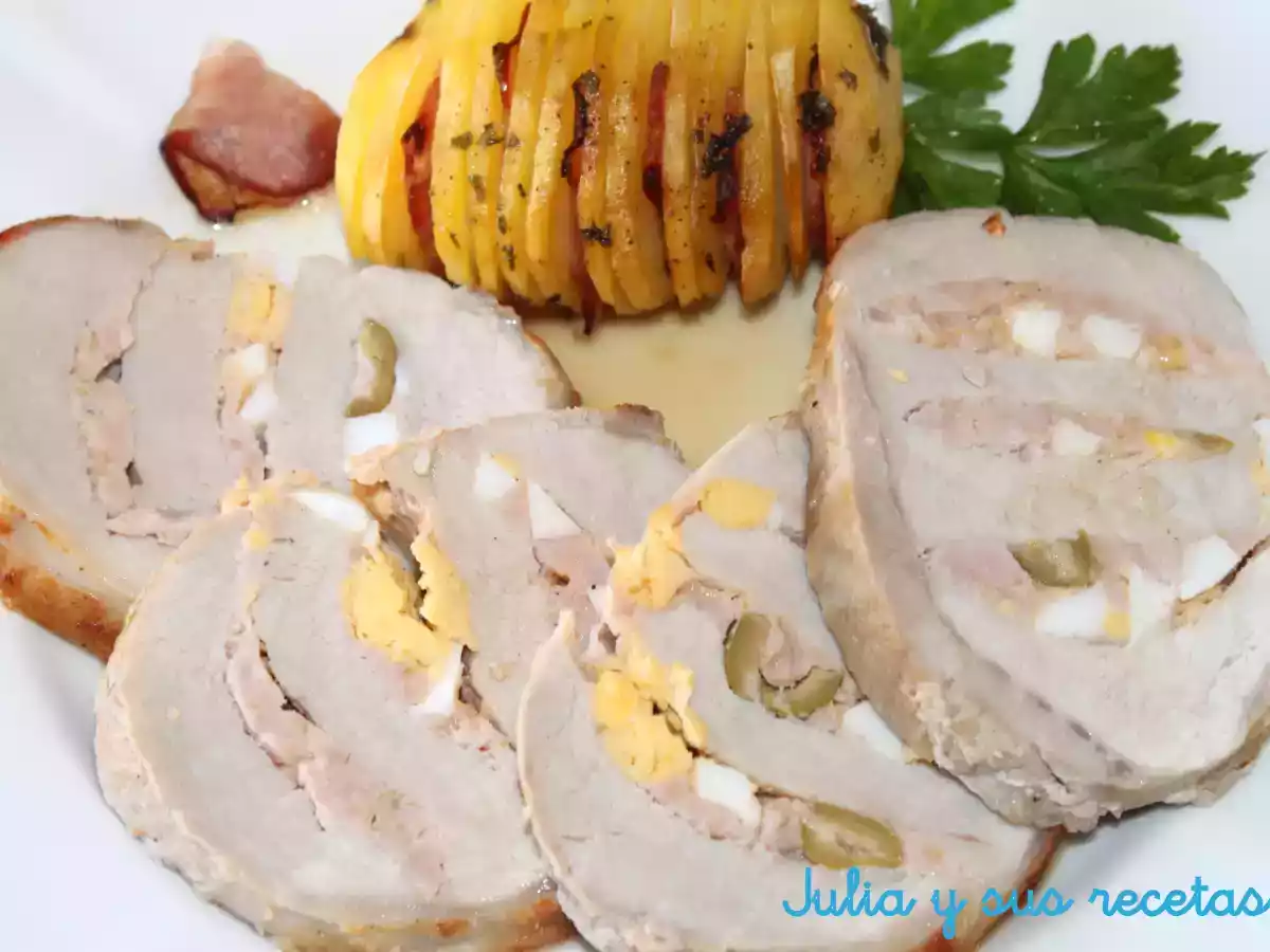 Lomo relleno en abanico