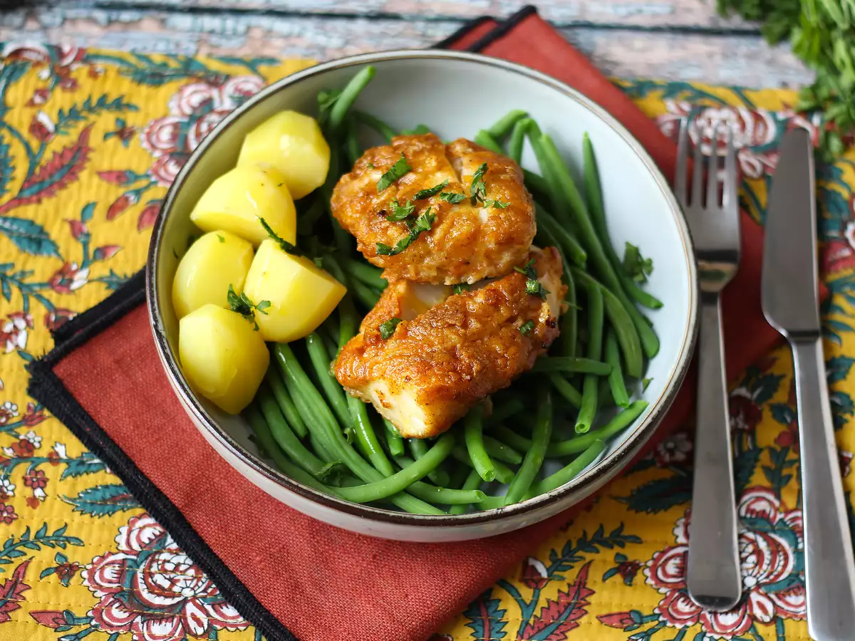 Lomos de bacalao al limón, ajo y especias