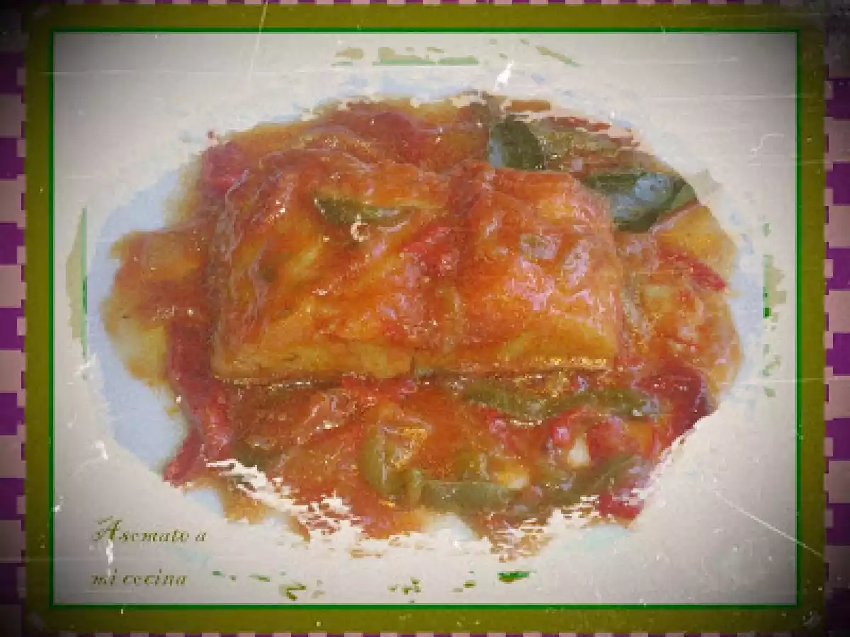 Lomos de merluza al horno en salsa