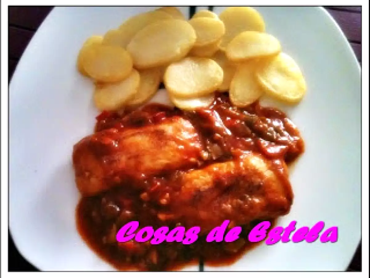 Lomos de merluza con salsa de pimientos choriceros (olla gm)