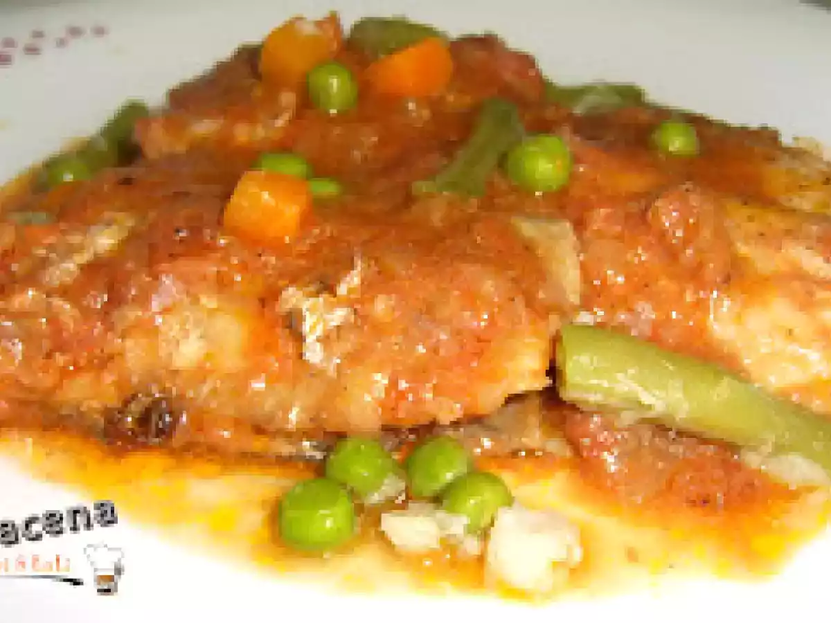 Lomos de merluza en salsa