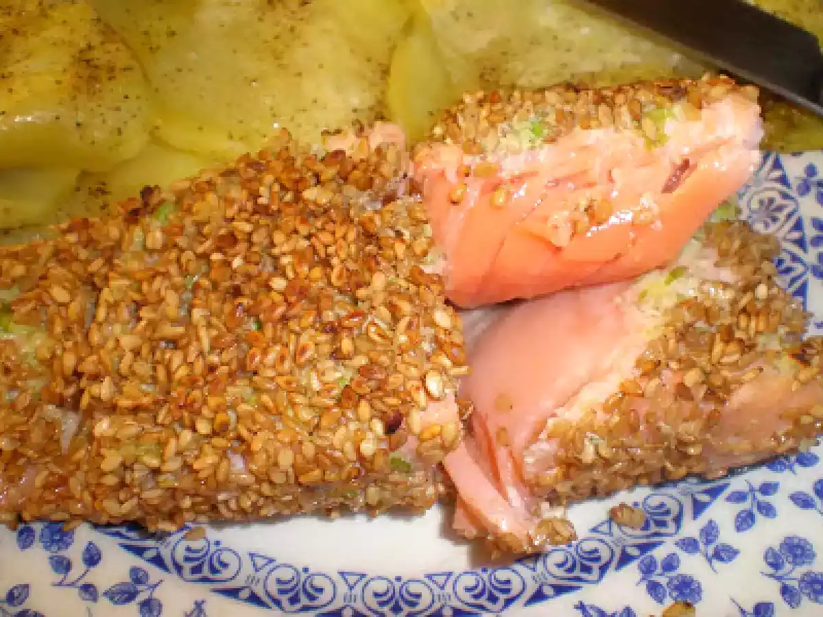 Lomos de salmón con costra de sésamo, lima y cilantro - foto 2