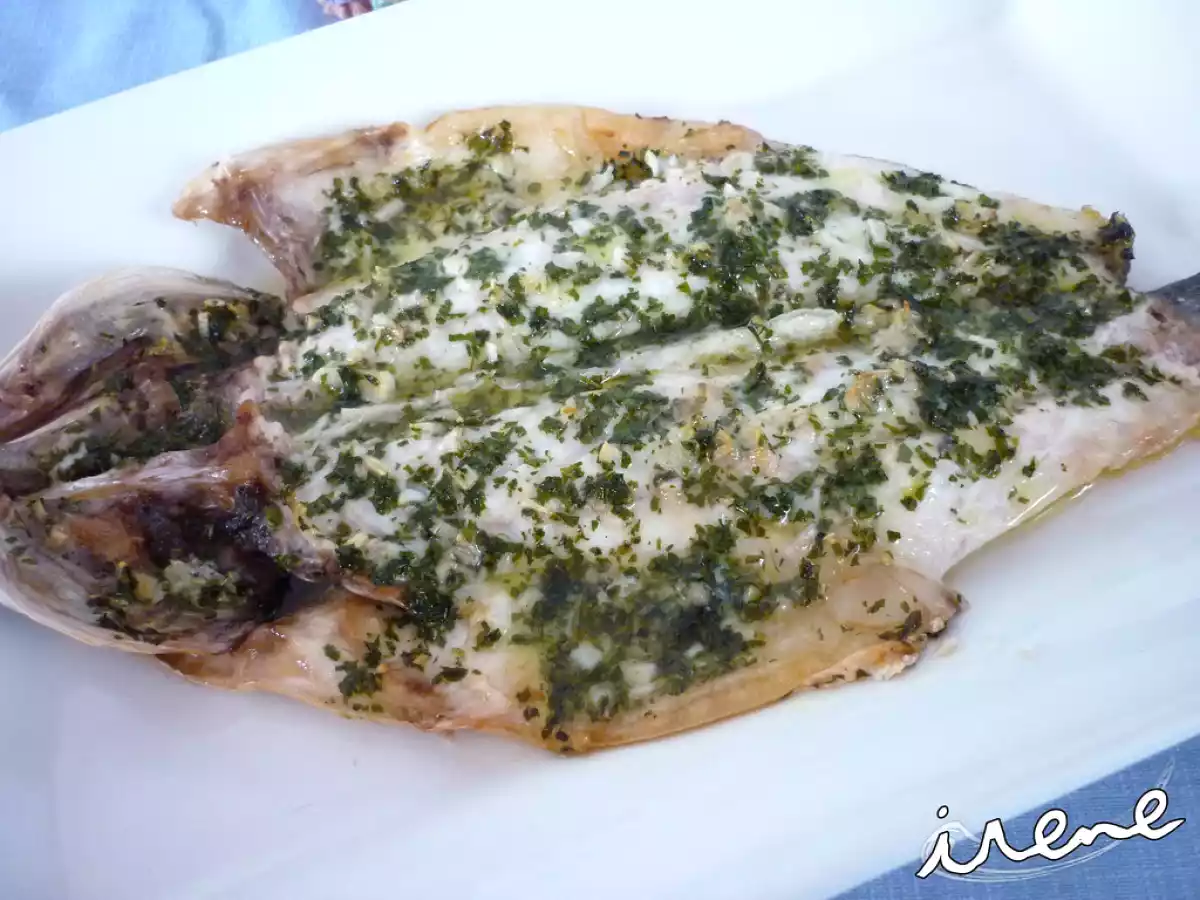 Lubina a la espalda al horno