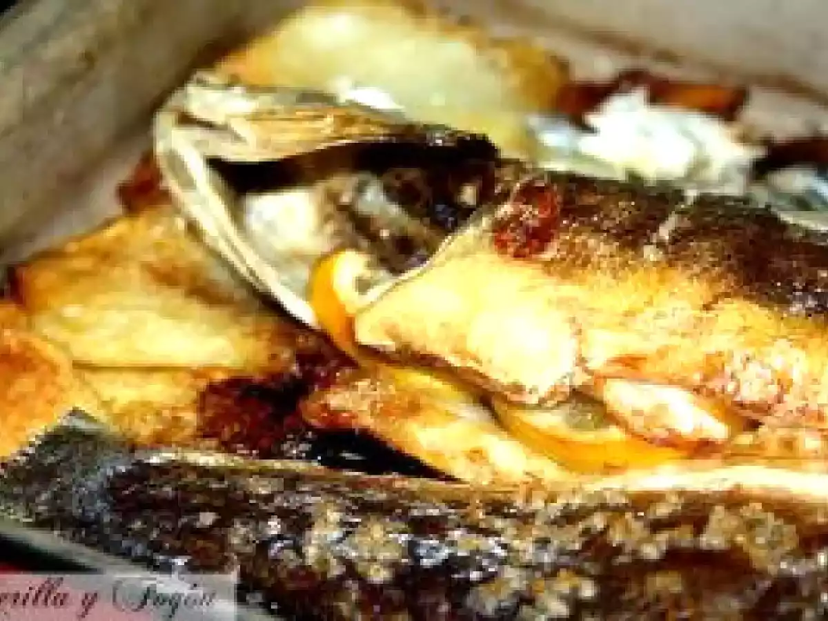 Lubina al horno / Baked sea bass