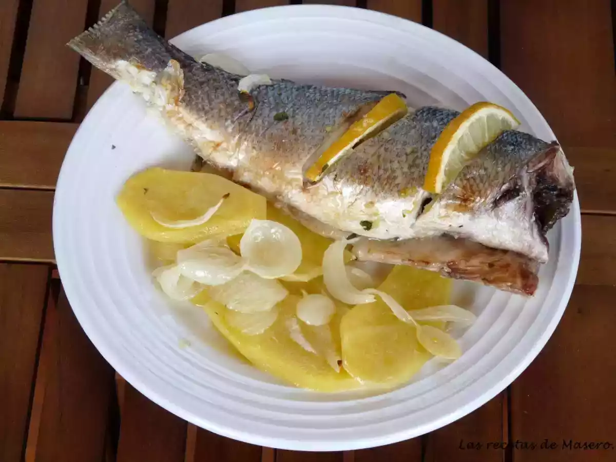 Lubina al horno con patatas
