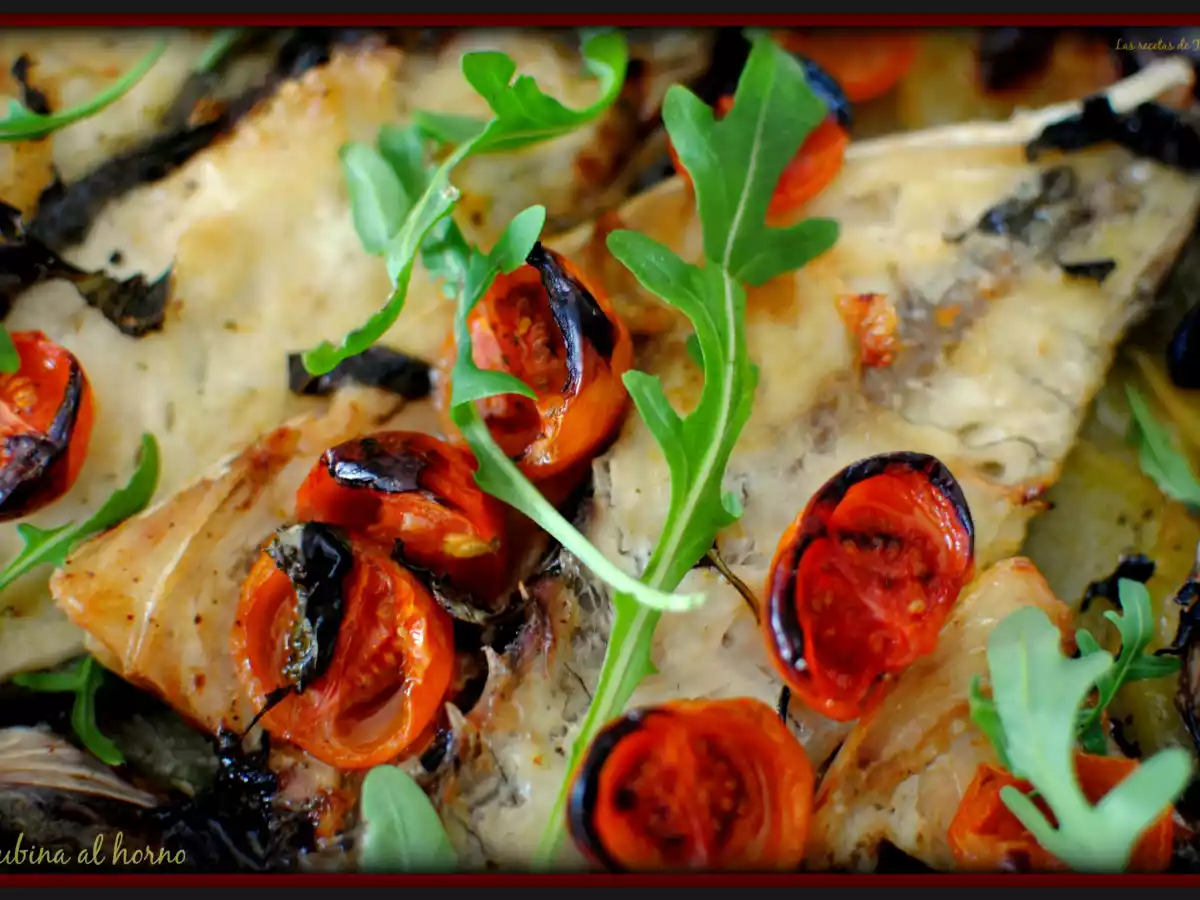 Lubina con romero al horno