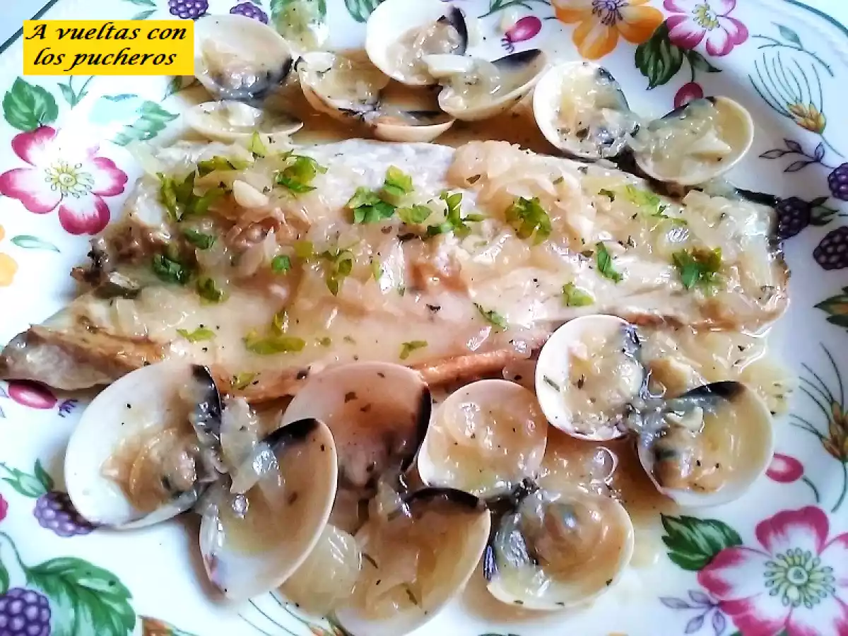 Lubina en salsa de almejas