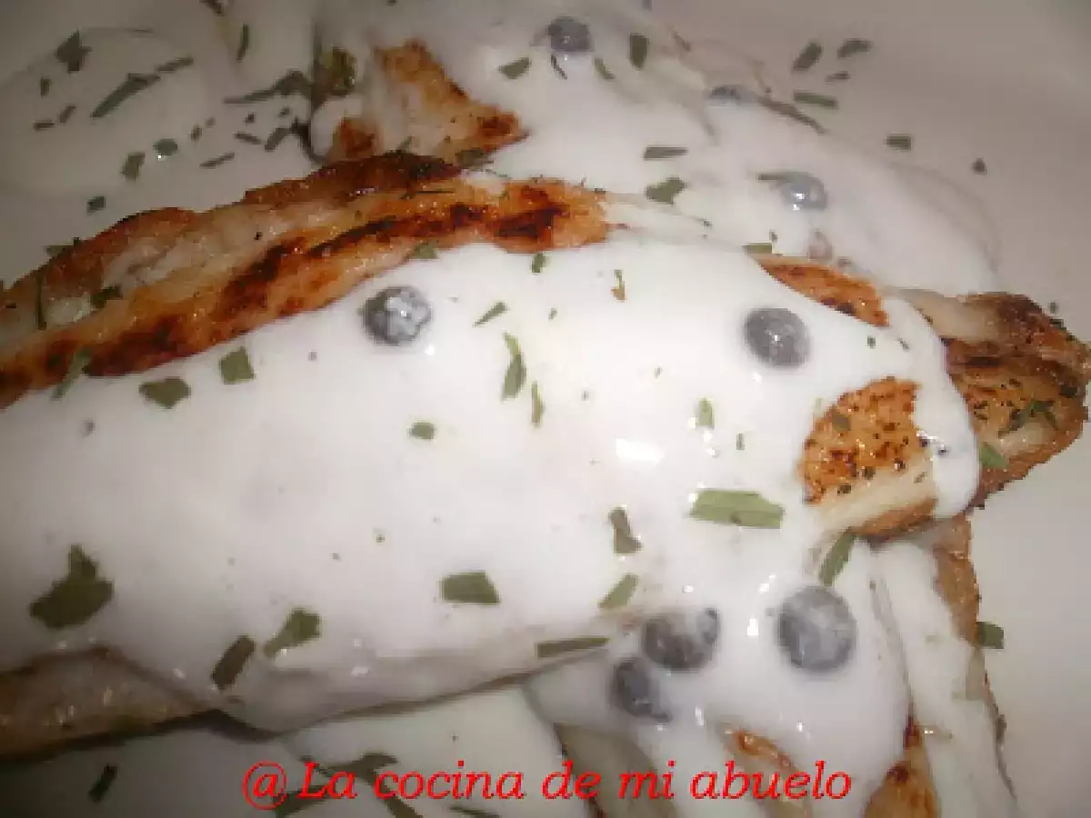 Lubina en salsa de queso y pimienta - foto 2