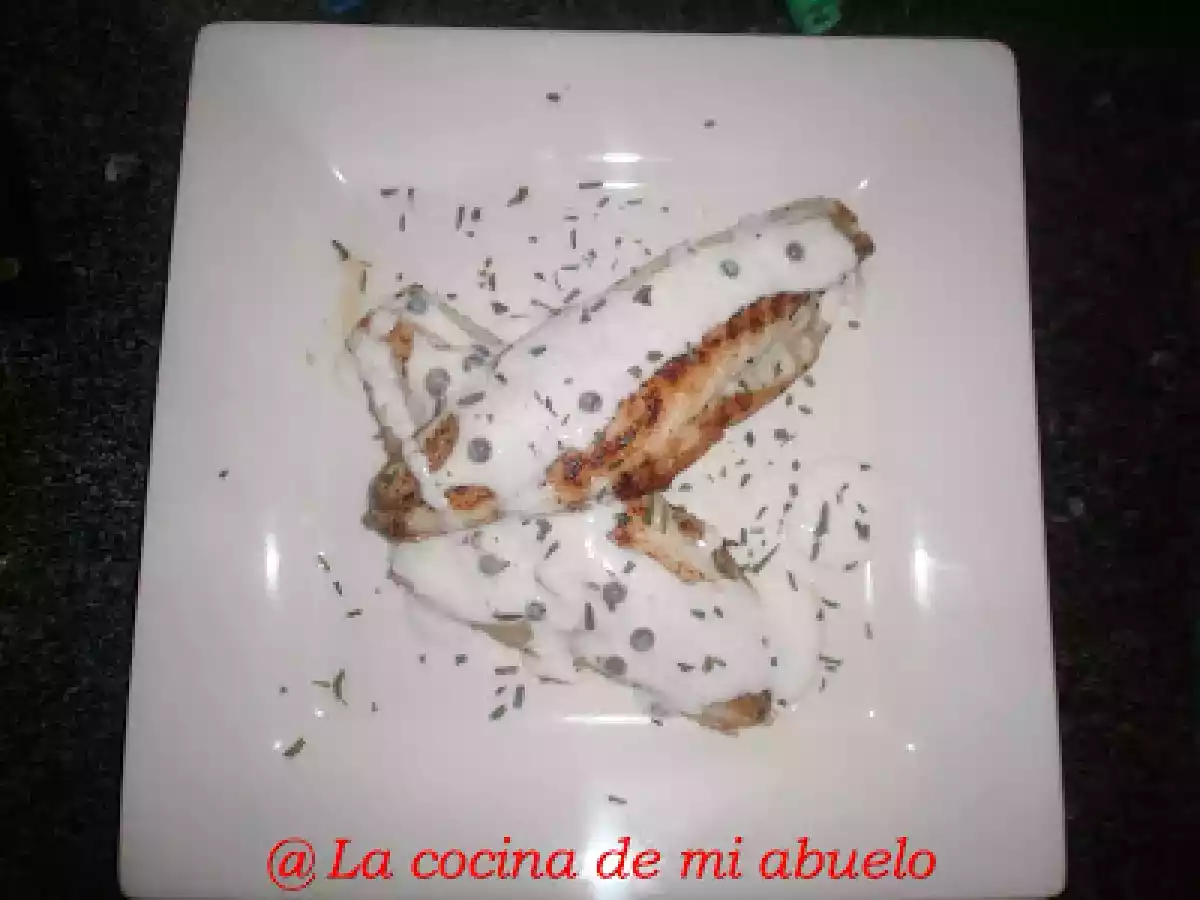 Lubina en salsa de queso y pimienta - foto 3