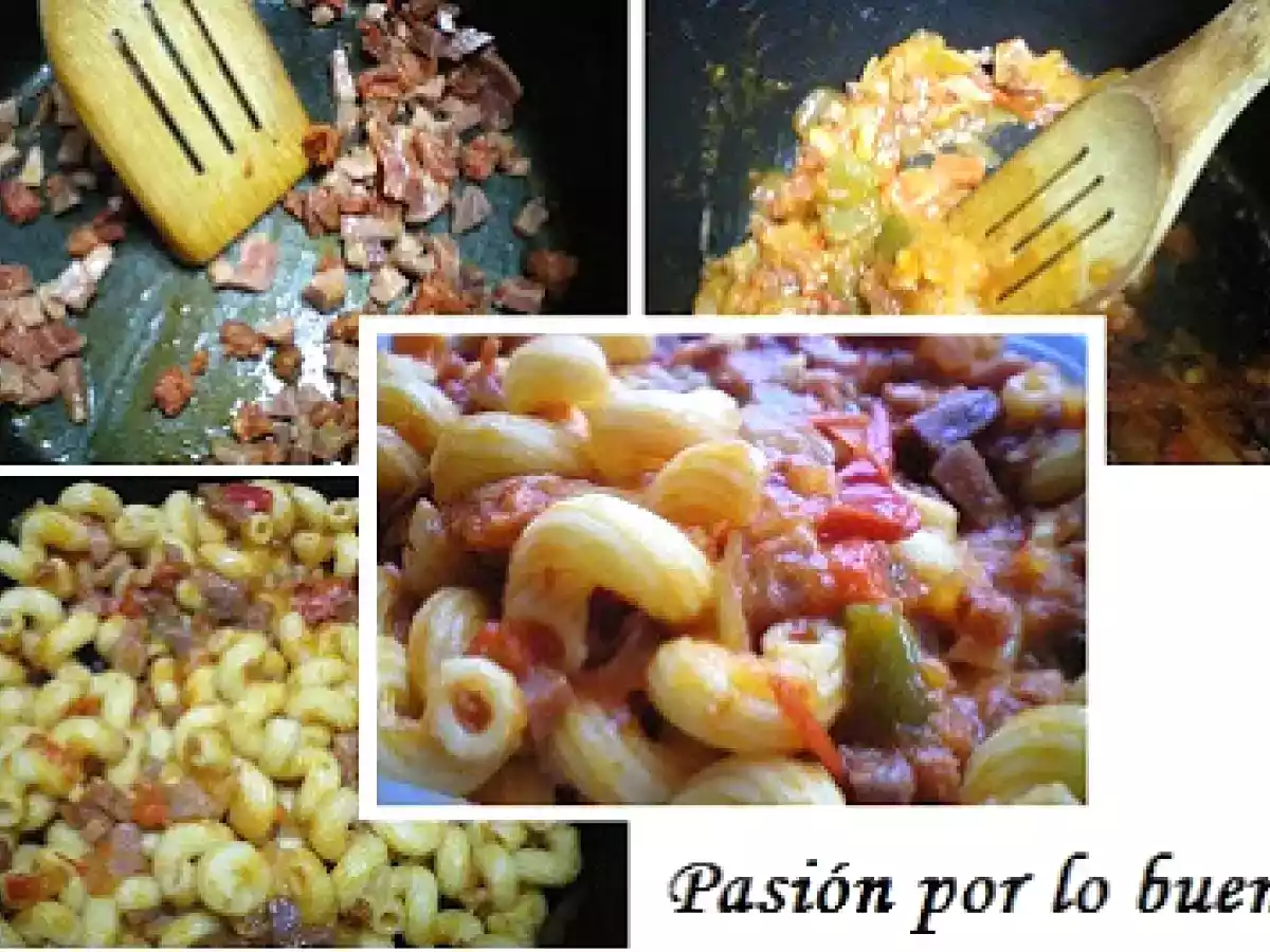 Macarrones con chorizo y jamón - foto 2