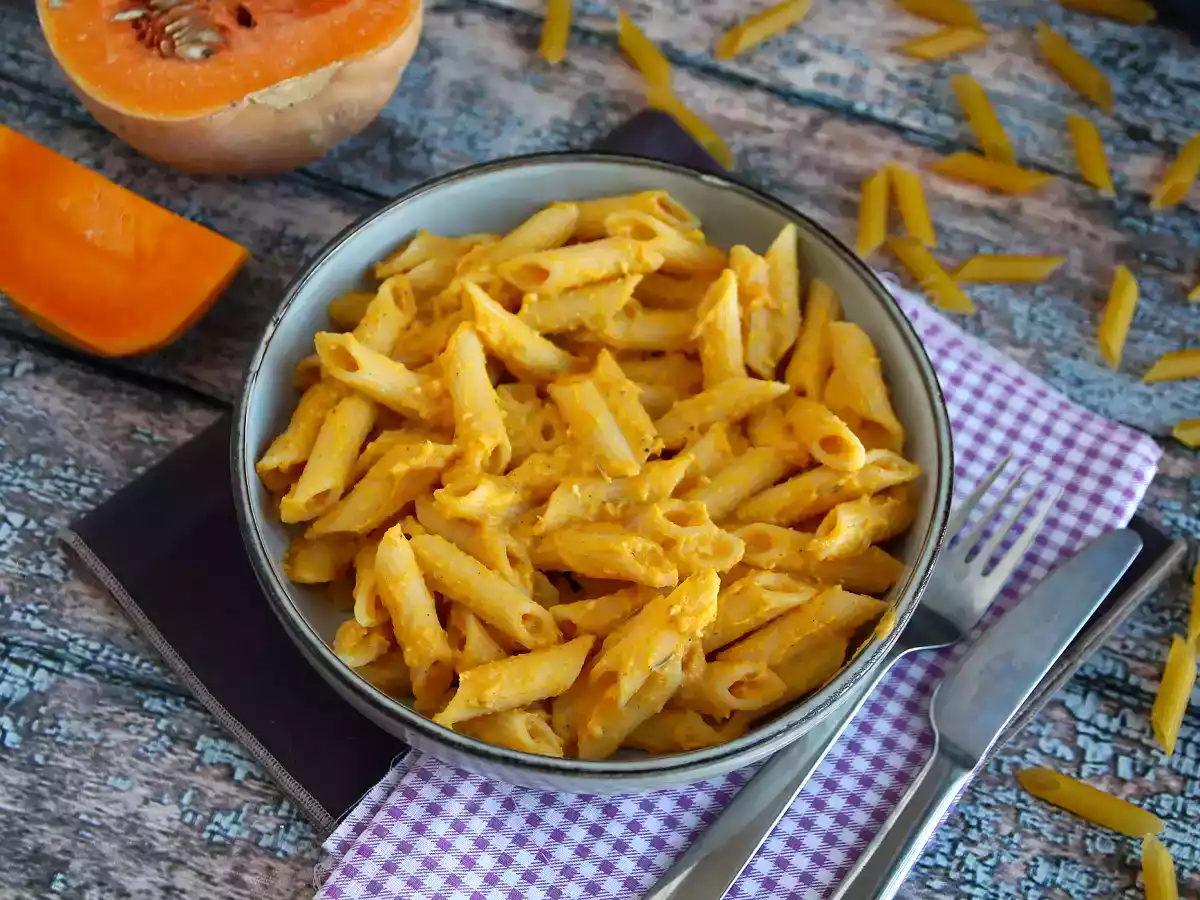 Macarrones con crema de calabaza butternut - foto 3