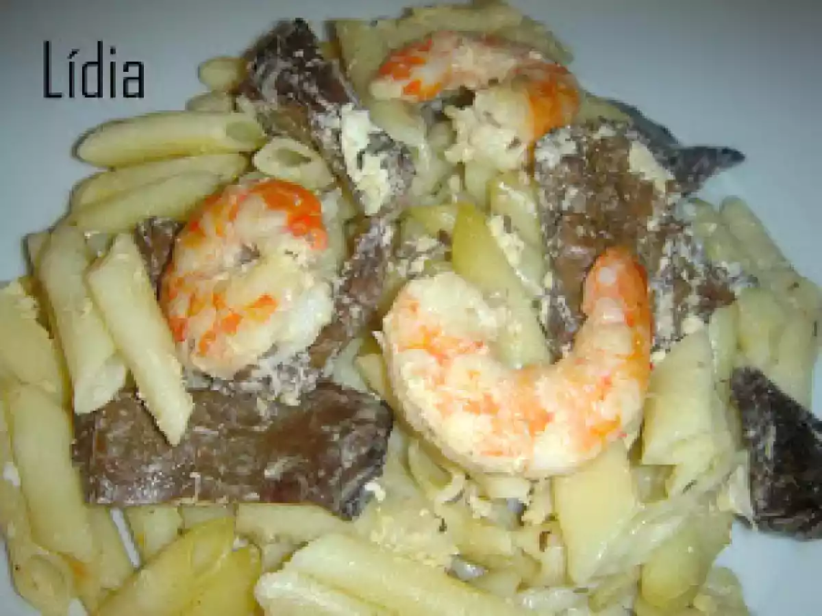 MACARRONES CON ROVELLONS (NISCALOS) Y GAMBAS