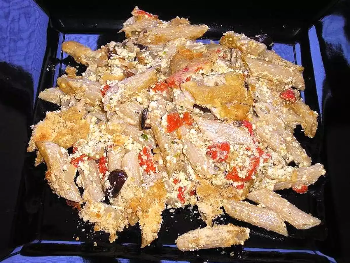 Macarrones gratinados con tofu