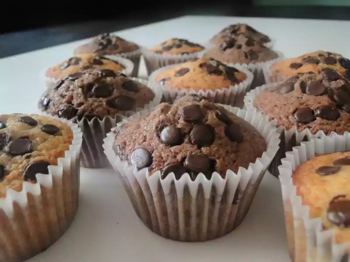 Magdalenas con chips de chocolate