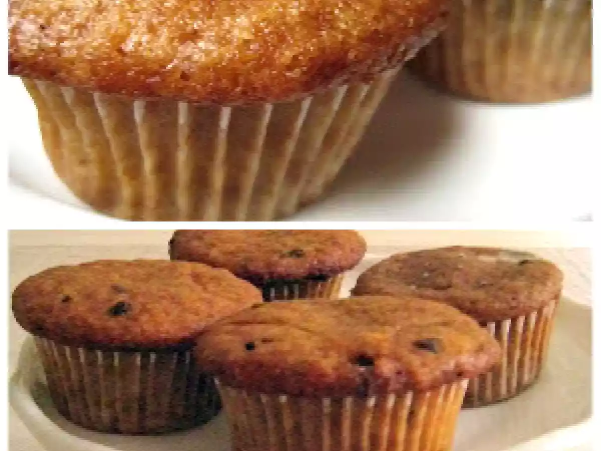 Magdalenas de calabaza y chocolate, sin azúcar y sin materia grasa