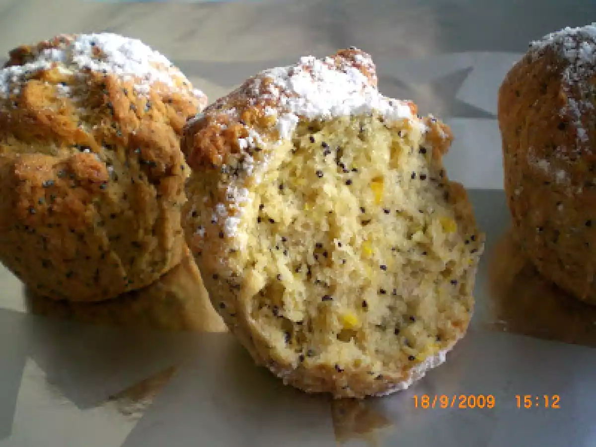 Magdalenas de limón con semillas de amapola