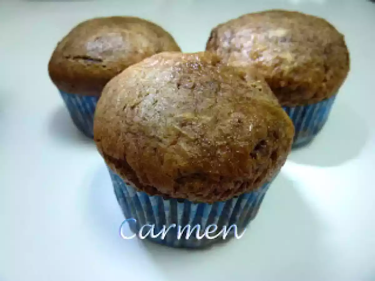 Magdalenas de natillas y chocolate