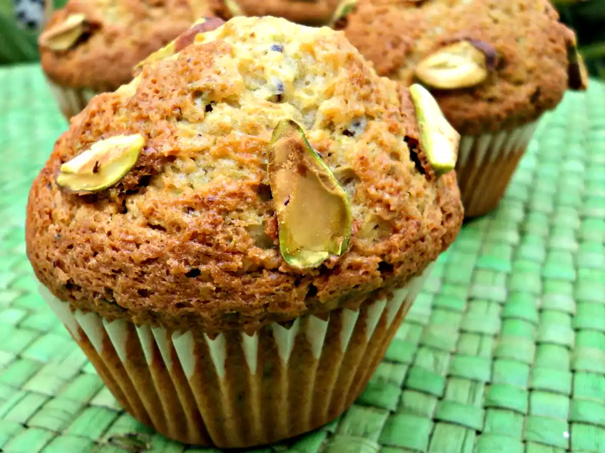 Magdalenas de pistachos al aroma de vainilla