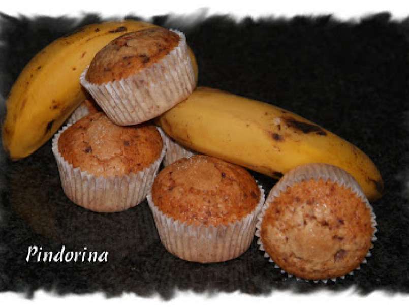 Magdalenas de plátano y chocolate