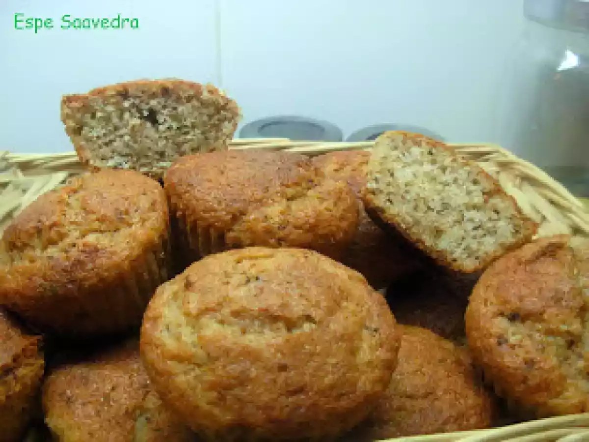 Magdalenas de plátano y vainilla