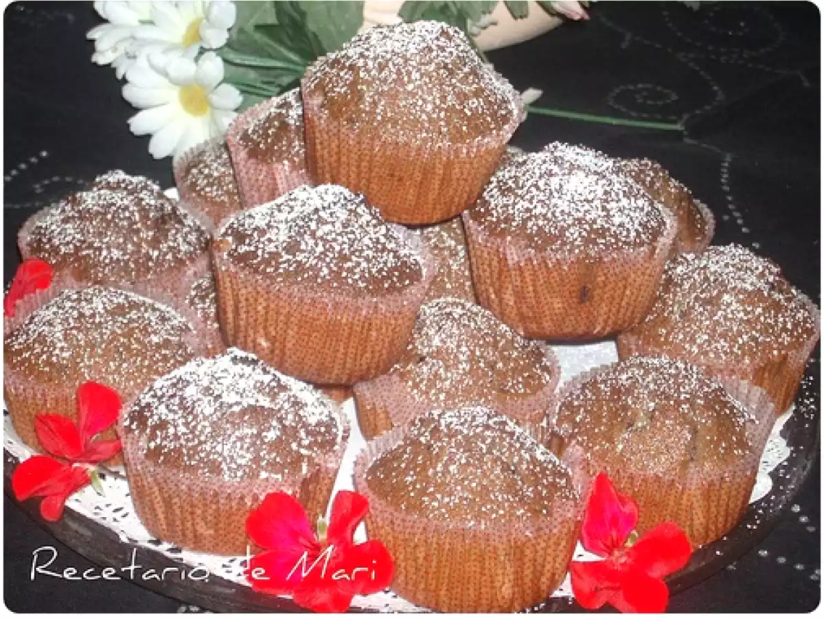 Magdalenas de vino tinto y chocolate - foto 2
