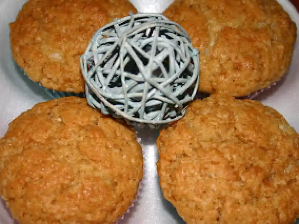 Magdalenas dulces de queso cremoso.